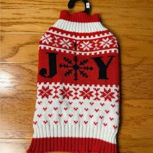 Red and White Joy Dog Sweater